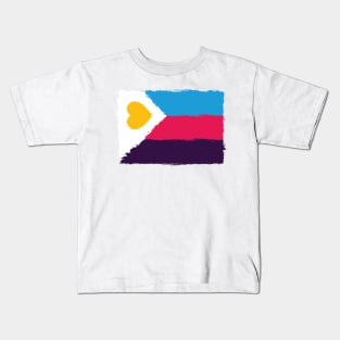 Polyamory Flag - Paint Strokes - New Pride Colors! Kids T-Shirt